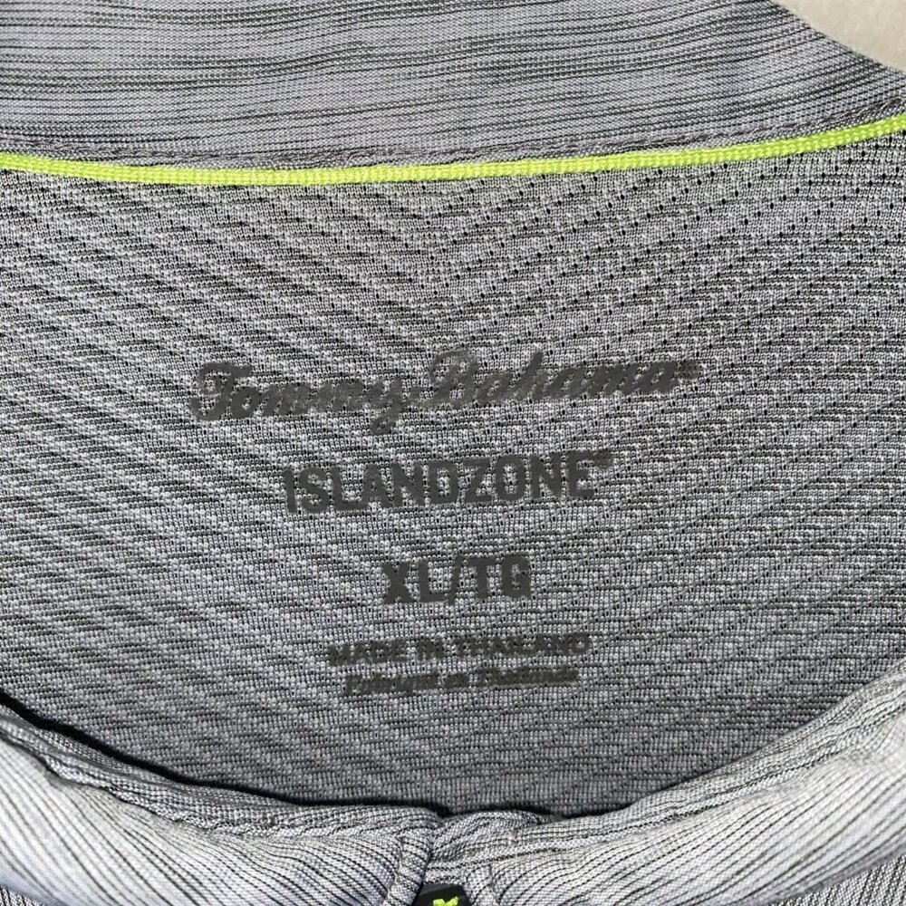 Tommy Bahama IslandZone Polo Shirt Mens XL Gray Solid Short Sleeve - Picture 3 of 8